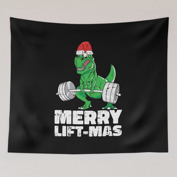 Item preview, Merry Liftmas Christmas Funny X-Mas Pun T-Rex Gym Workout designed and sold by JanetCarolyn.