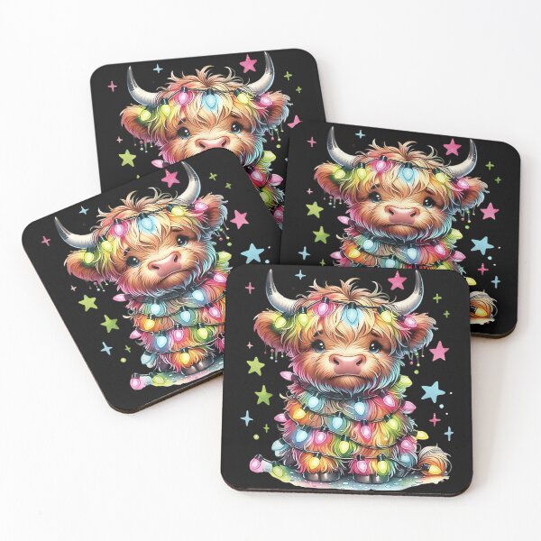 Item preview, Cute Highland Cow Christmas Tree Lights Fluffy Animal Design designed and sold by Nannythenimfa.