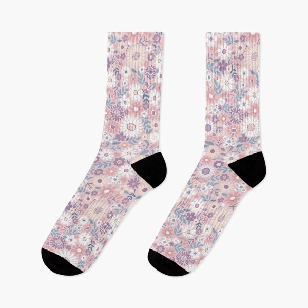 Item preview, Ditsy Daisies - pink and mauve floral pattern on pink by Cecca Designs designed and sold by Cecca-Designs.