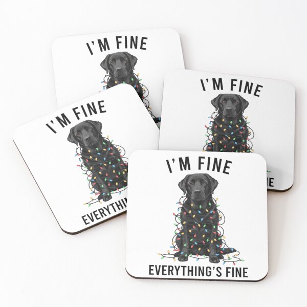 Item preview, I'm Fine Everything's Fine Black Labrador Christmas Lights Dog designed and sold by HuserPiri.