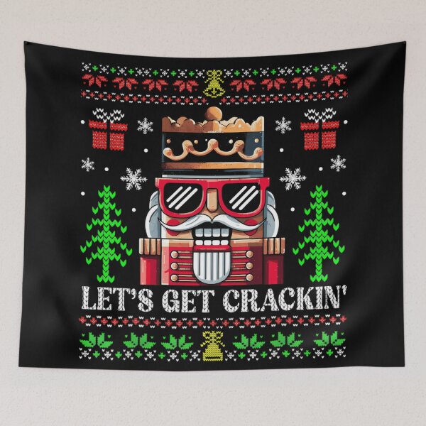 Item preview, Let's Get Crackin' Cool Nutcracker Soldier Ugly Christmas Sweater designed and sold by HuserPiri.
