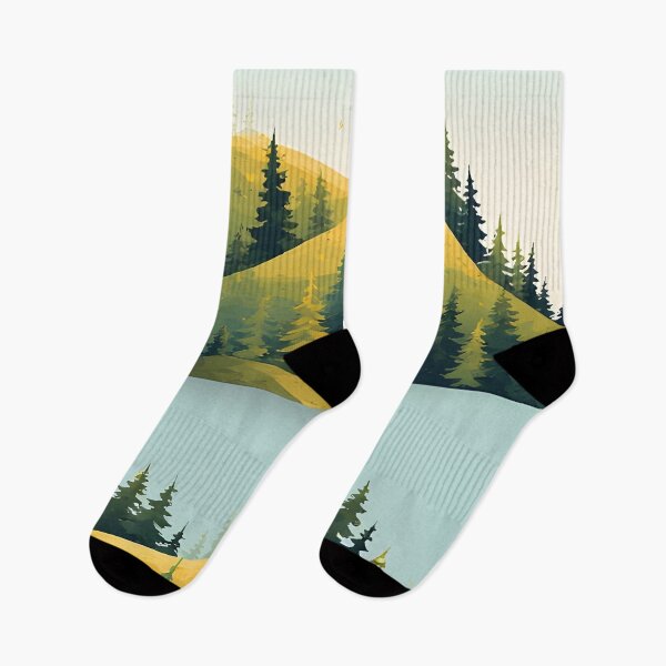 Item preview, Hilly landscape with evergreen trees designed and sold by Mianku | Für das Leben.