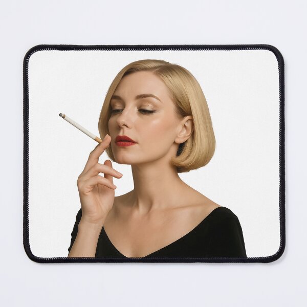 Item preview, Elegant Blonde Woman with Cigarette in Retro Style. designed and sold by Spark2Seduction.