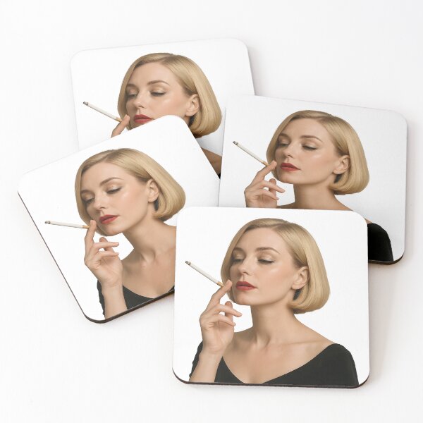 Item preview, Elegant Blonde Woman with Cigarette in Retro Style. designed and sold by Spark2Seduction.