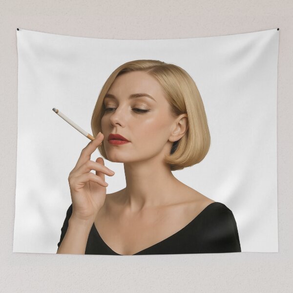Item preview, Elegant Blonde Woman with Cigarette in Retro Style. designed and sold by Spark2Seduction.
