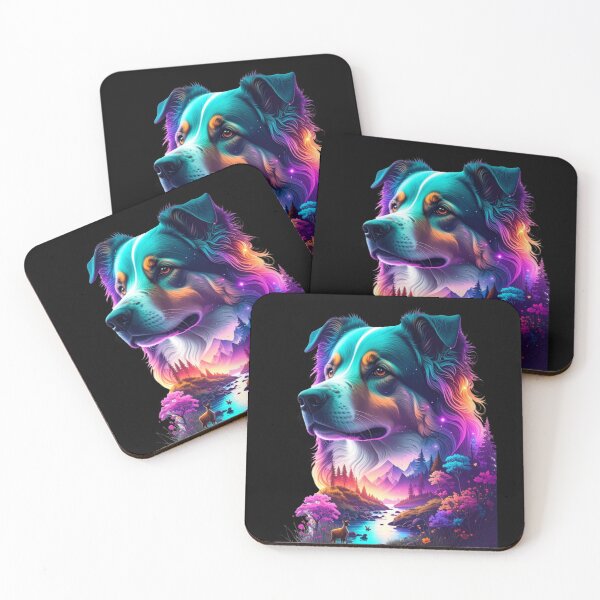 Item preview, Cosmic Canine Spirit Animal Neon Nature Portrait T-shirt,Tee designed and sold by Alicjareign.