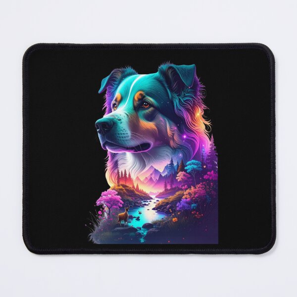 Item preview, Cosmic Canine Spirit Animal Neon Nature Portrait T-shirt,Tee designed and sold by Alicjareign.