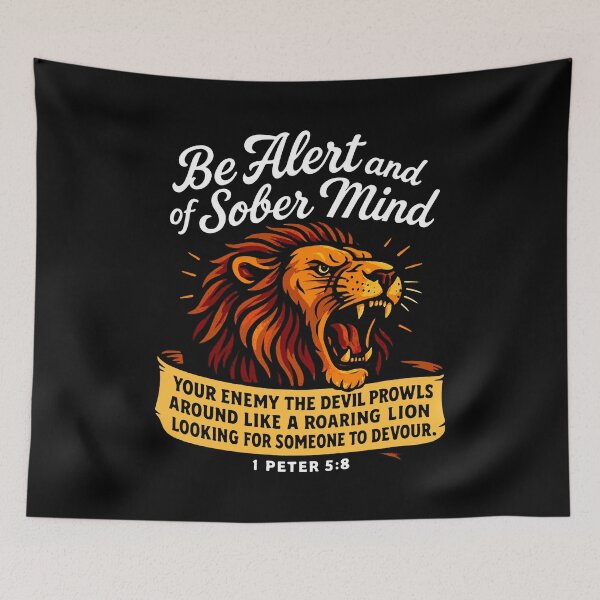 Item preview, 1 Peter 5:8 Your Enemy The Devil Prowls Around Like A Roaring Lion designed and sold by plushism.