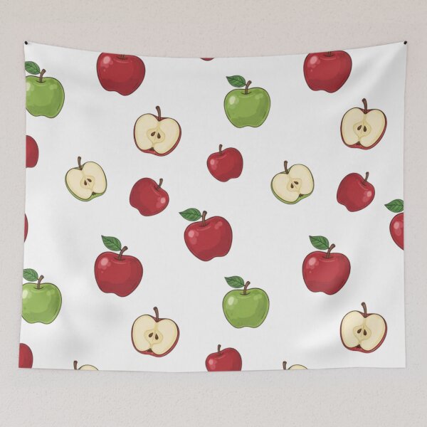 Item preview, Cute Hand-Drawn Red and Green Apple Pattern designed and sold by DraftNDreamShop.