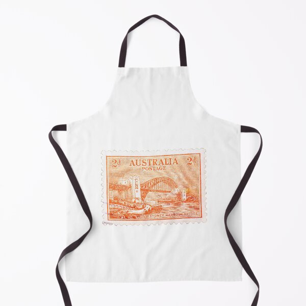 Item preview, Sydney Harbour Bridge Orange Vintage Postage Stamp designed and sold by red-amber65.