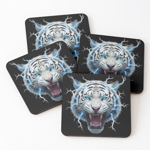 Item preview, Stormborn White Tiger – Electric Spirit Animal Power Art T-shirt,Tee designed and sold by Alicjareign.