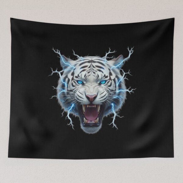 Item preview, Stormborn White Tiger – Electric Spirit Animal Power Art T-shirt,Tee designed and sold by Alicjareign.