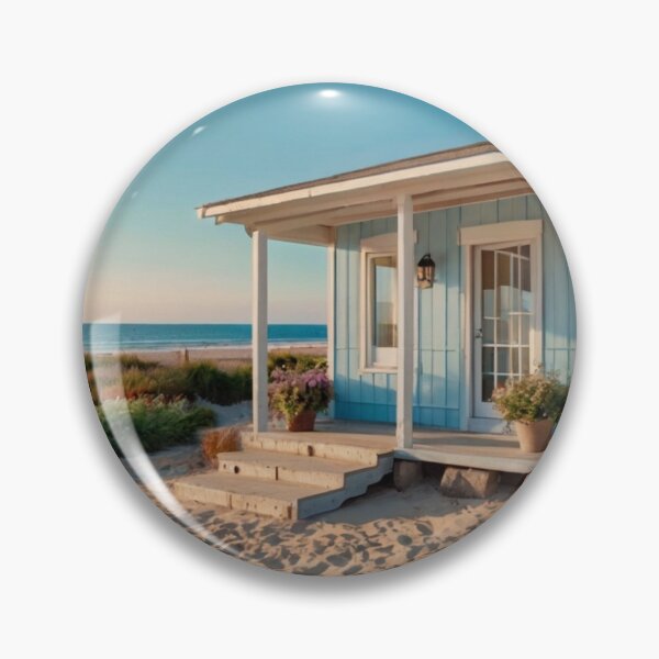 Item preview, Light Blue Seaside Flower Cottage on Warm Sand designed and sold by BlareBlare.