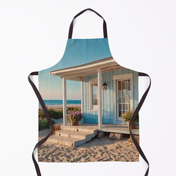 Item preview, Light Blue Seaside Flower Cottage on Warm Sand designed and sold by BlareBlare.