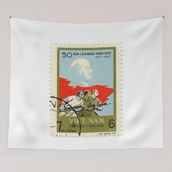 Item preview, Vintage Vietnam Propaganda Postage Stamp designed and sold by red-amber65.