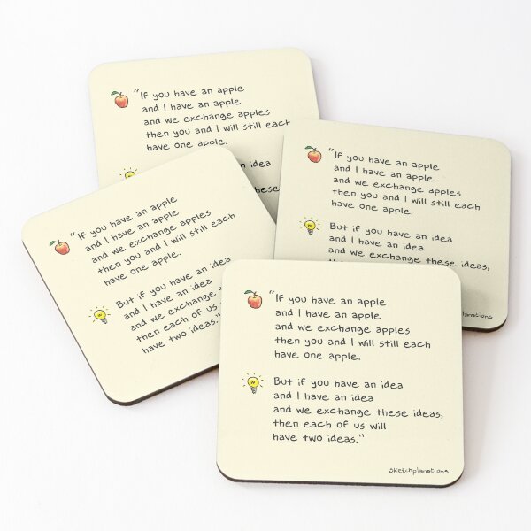 Item preview, Ideas and Apples quote designed and sold by Sketchplanations.