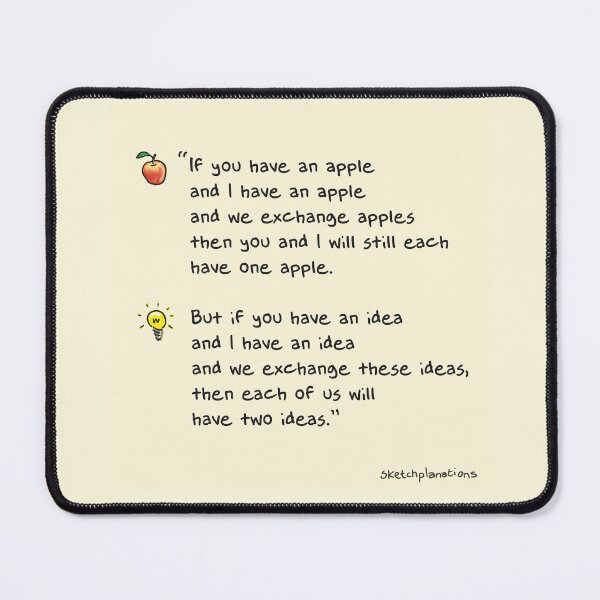 Item preview, Ideas and Apples quote designed and sold by Sketchplanations.