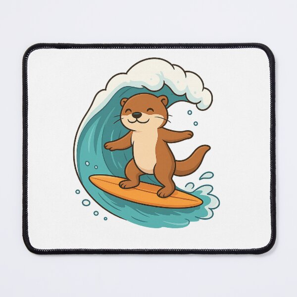 Item preview, otter surf designed and sold by PawsGiggles.