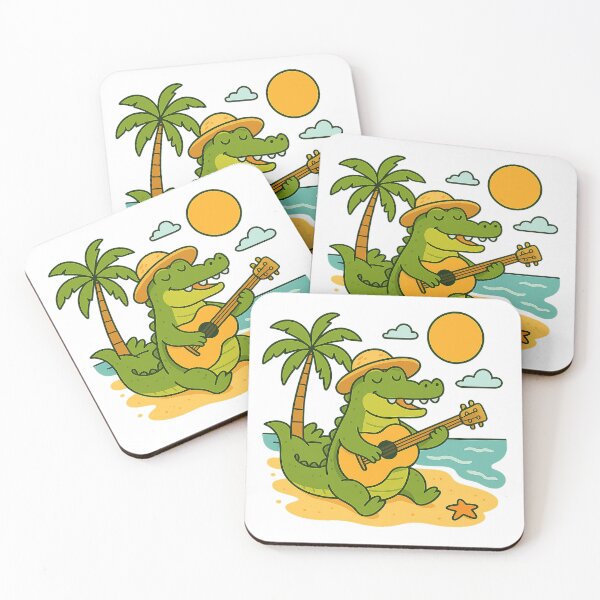 Item preview, crocodile on the beach designed and sold by PawsGiggles.