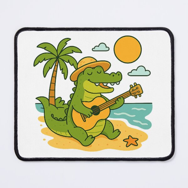 Item preview, crocodile on the beach designed and sold by PawsGiggles.