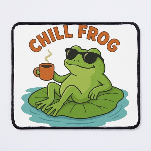 Item preview, chill frog designed and sold by PawsGiggles.