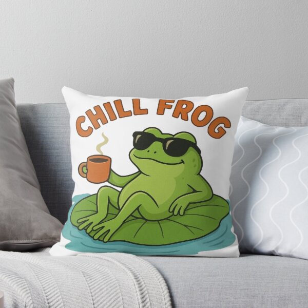 Item preview, chill frog designed and sold by PawsGiggles.