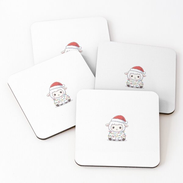 Item preview, Sheep Christmas light xmas santa hat holiday holidays funny cute kawaii designed and sold by CheeseBlueprint.