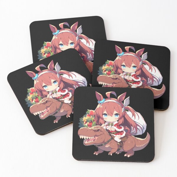 Item preview, Mihono Bourbon Santa Dinosaur Holiday Uma Musume Pretty Derby Anime designed and sold by thedarvills.