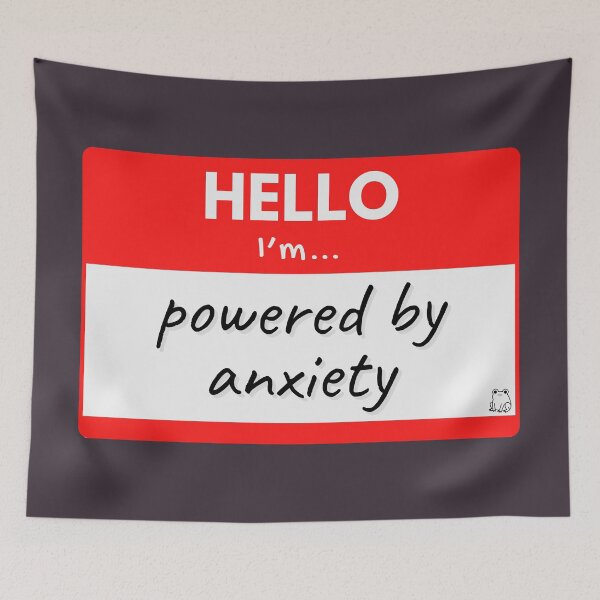 Item preview, Hello I’m Powered by Anxiety – Red designed and sold by buglevel.