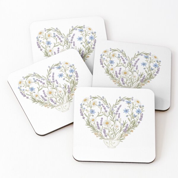Item preview, Botanical Heart Apothecary Pharmacy Flower Illustration designed and sold by DraftNDreamShop.