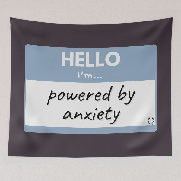 Item preview, Hello I’m Powered by Anxiety – Blue designed and sold by buglevel.