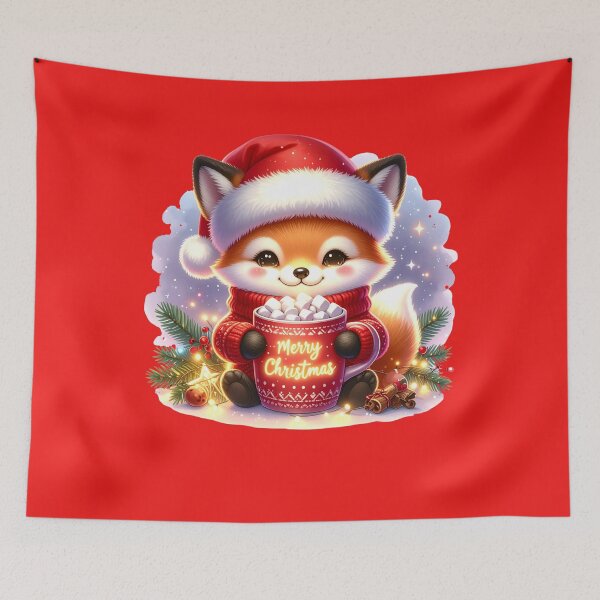 Item preview, Cute Chibi fox Merry Christmas Neon Glow t-shirt  designed and sold by Alicjareign.