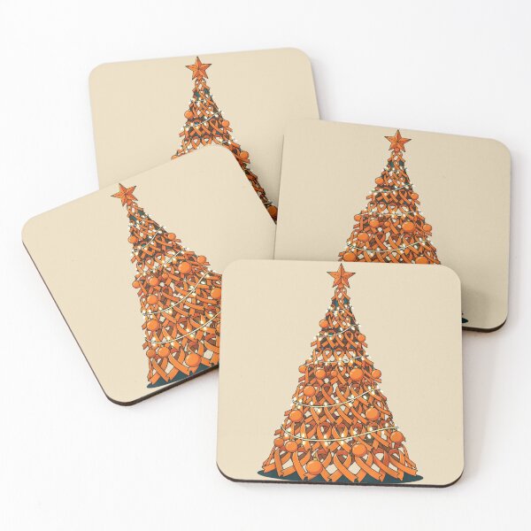 Item preview, Orange Ribbon Christmas Tree Awareness Holiday Lights Fighter Gift designed and sold by Aladino Tamayo.