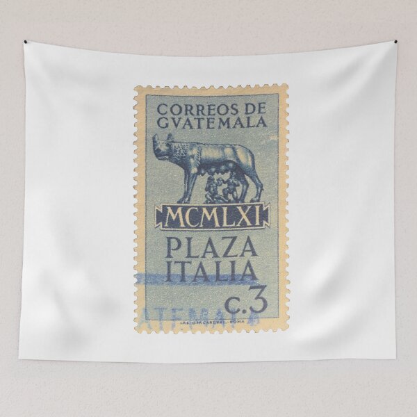 Item preview, Italy Plaza Blue Vintage Postage Stamp designed and sold by red-amber65.