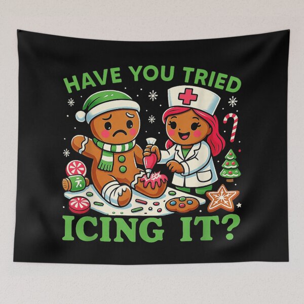 Item preview, Have You Tried Icing It Funny Gingerbread Nurse Holiday Humor designed and sold by Aladino Tamayo.
