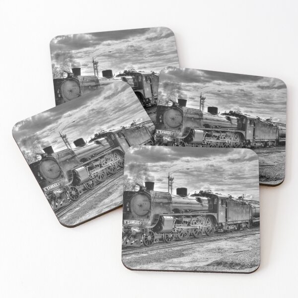 Item preview, Black & White Steam Train visiting Echuca - Echuca, Victoria, Australia designed and sold by Steven Jodoin.