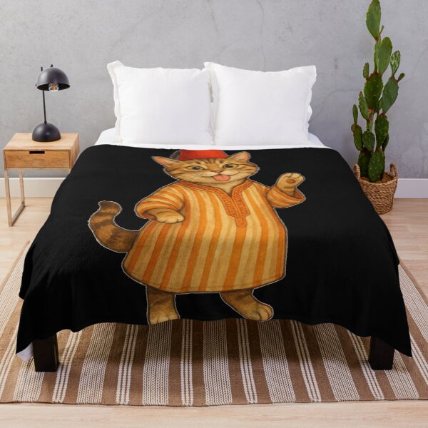 Item preview, Cute Moroccan Cat Wearing Fez Hat and Jellaba designed and sold by designwiss.