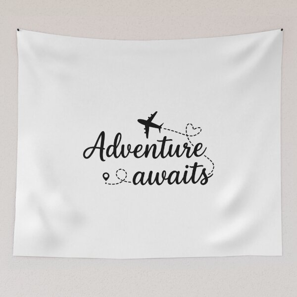 Item preview, Adventure Awaits Script Travel Quote Plane Art designed and sold by Nattaporn.