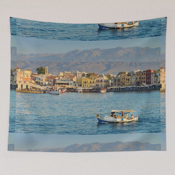 Item preview, Chania, Crete, Greece, Boats in the port of Chania. Original photography. designed and sold by studio838.