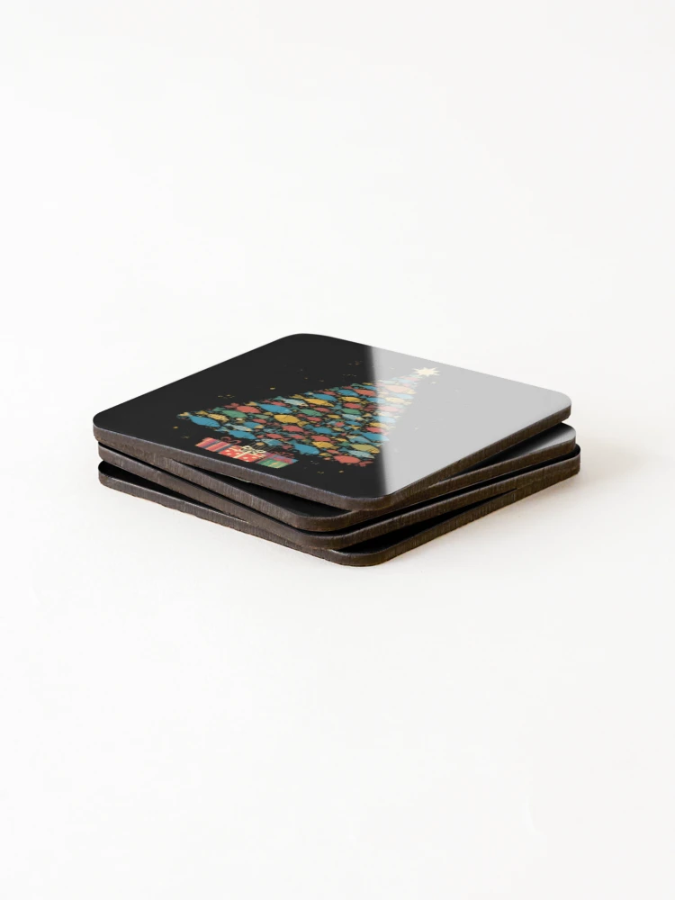 Thumbnail 4 of 5, Coasters (Set of 4), Fish Christmas Tree designed and sold by Thread&Fable.