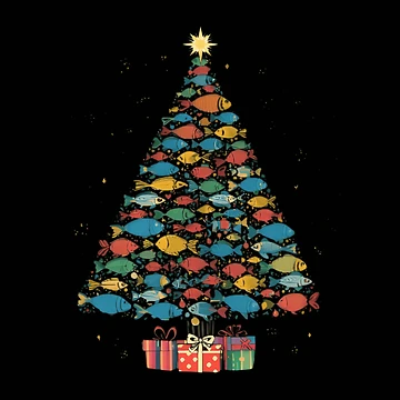 Artwork thumbnail, Fish Christmas Tree by Thread&Fable