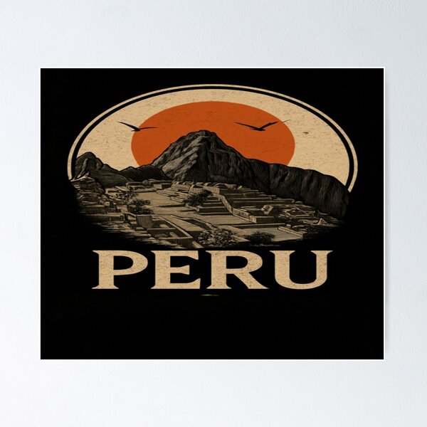Item preview, Machu Picchu Peru Travel Art – Vintage Inca Ruins & Mountain Illustration for Adventure Lovers designed and sold by Bright Nest Studio.