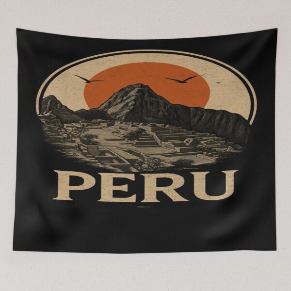 Item preview, Machu Picchu Peru Travel Art – Vintage Inca Ruins & Mountain Illustration for Adventure Lovers designed and sold by Bright Nest Studio.