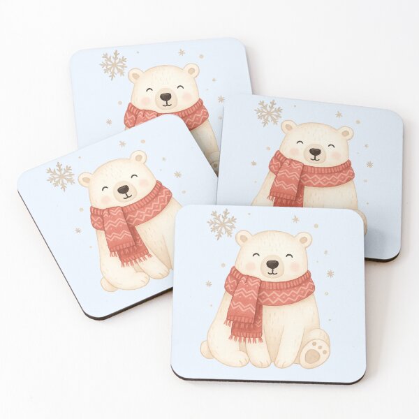 Item preview, Cozy Polar Bear with Scarf - Cute Winter Christmas Gift designed and sold by PunchDrop.