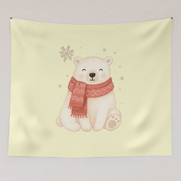 Item preview, Cozy Polar Bear with Scarf - Cute Winter Christmas Gift designed and sold by PunchDrop.