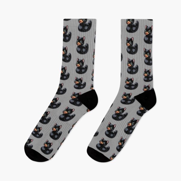 Item preview, Black Cat Rubber Duck Illustration designed and sold by MonkiFlipp.