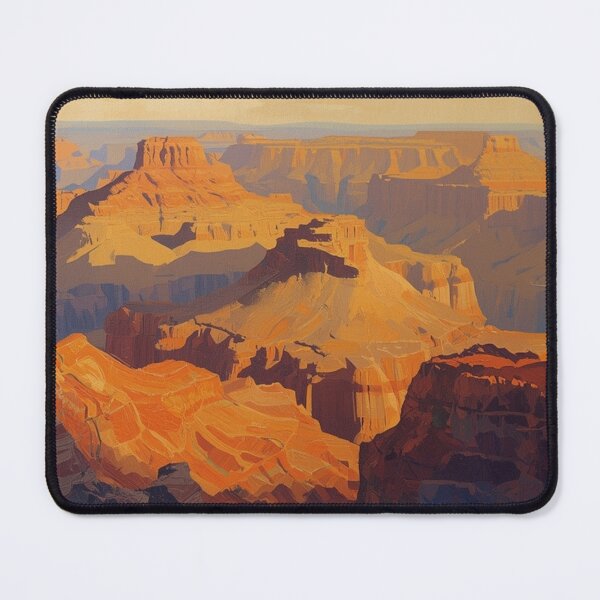 Item preview, Golden Canyon Sunset – Warm Desert Landscape Painting designed and sold by Raja265.