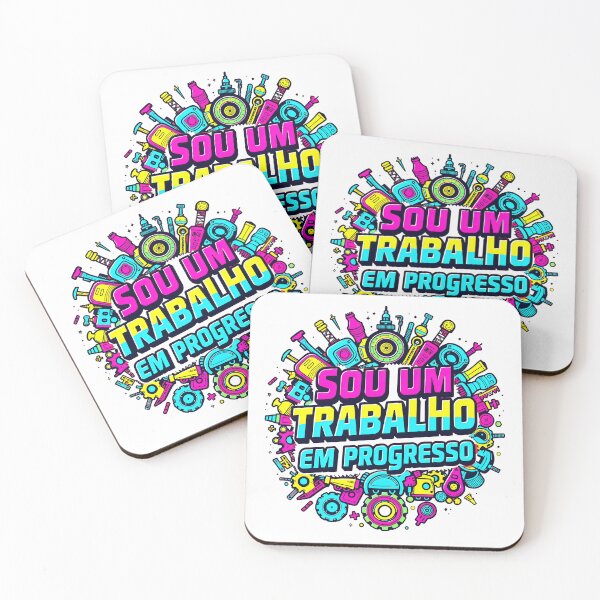 Item preview, Illustration featuring the Portuguese phrase “Sou um trabalho em progresso” (I am a work in progress) designed and sold by Beleza e Estilo.