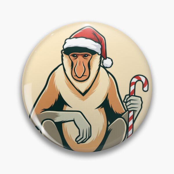Item preview, Proboscis Monkey in Santa Hat | Funny Christmas Monkey Design designed and sold by Wild-way Art.