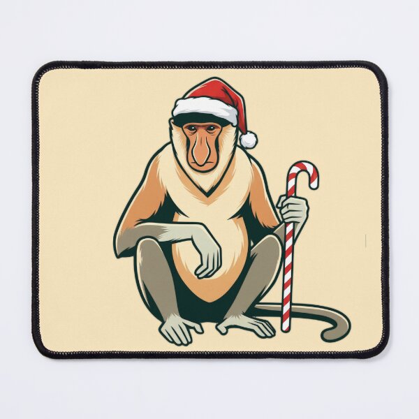 Item preview, Proboscis Monkey in Santa Hat | Funny Christmas Monkey Design designed and sold by Wild-way Art.